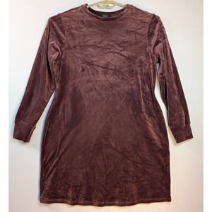 Forever 21 Velour Sweatshirt Dress Curvy 0X Burgundy Whimsy Goth Bodycon EUC